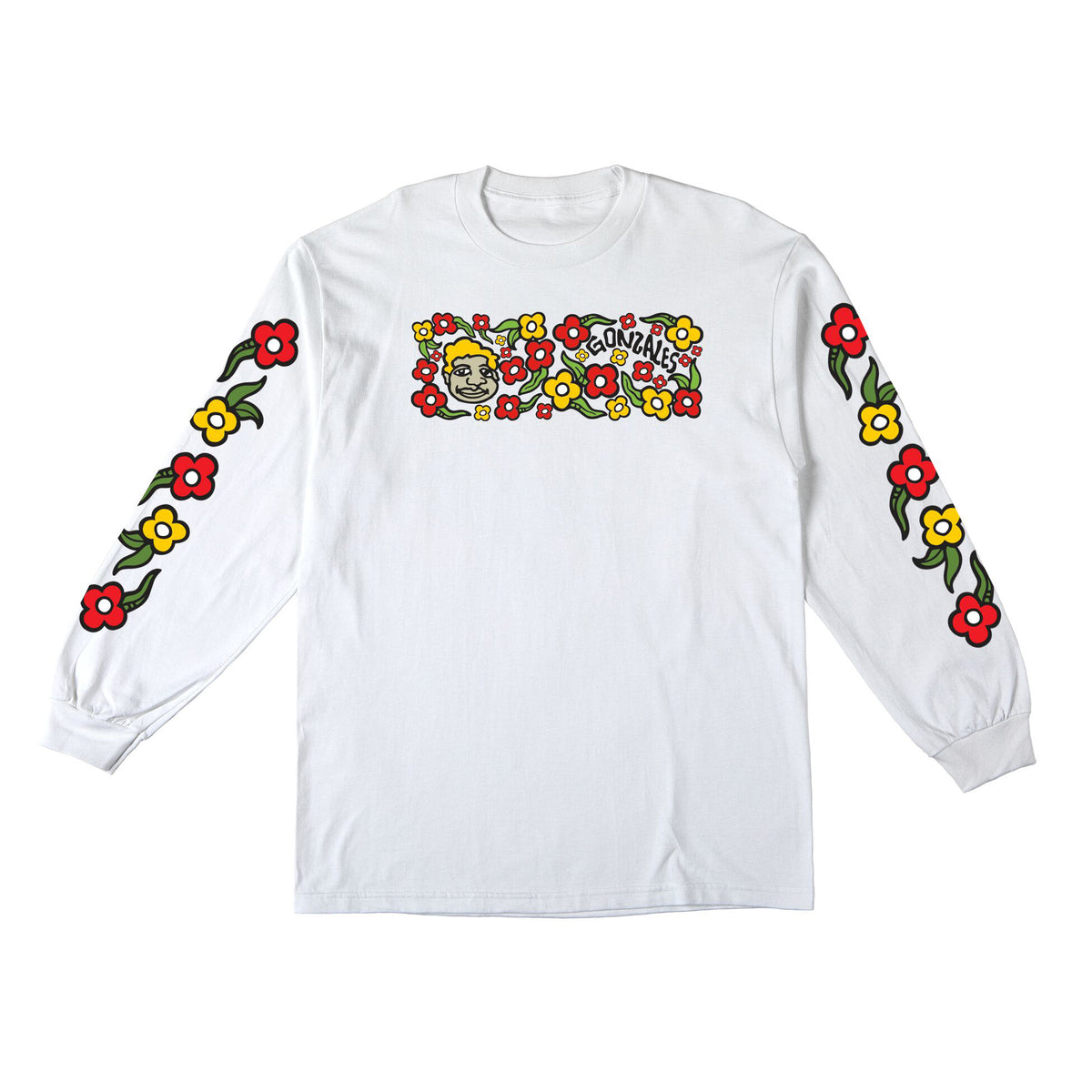 Krooked PP Sweatpants Flower Sleeve White/Multi L/s Shirt