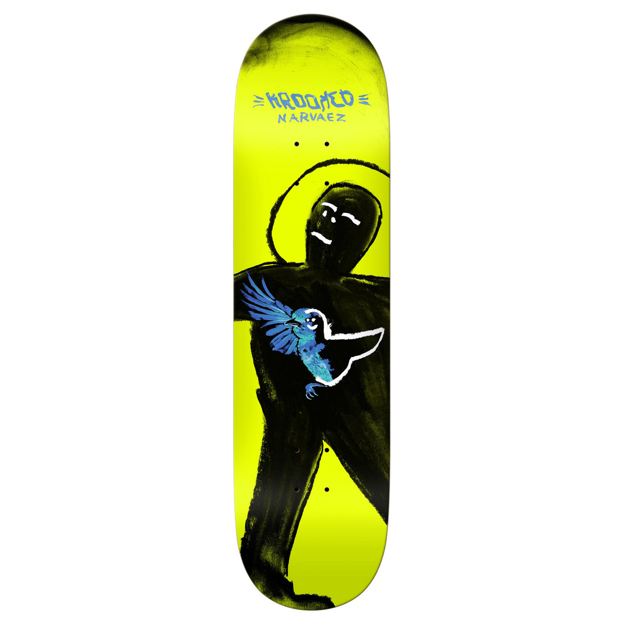 Krooked Narvaez Blue Bird - 8.25" Yellow Skateboard Deck