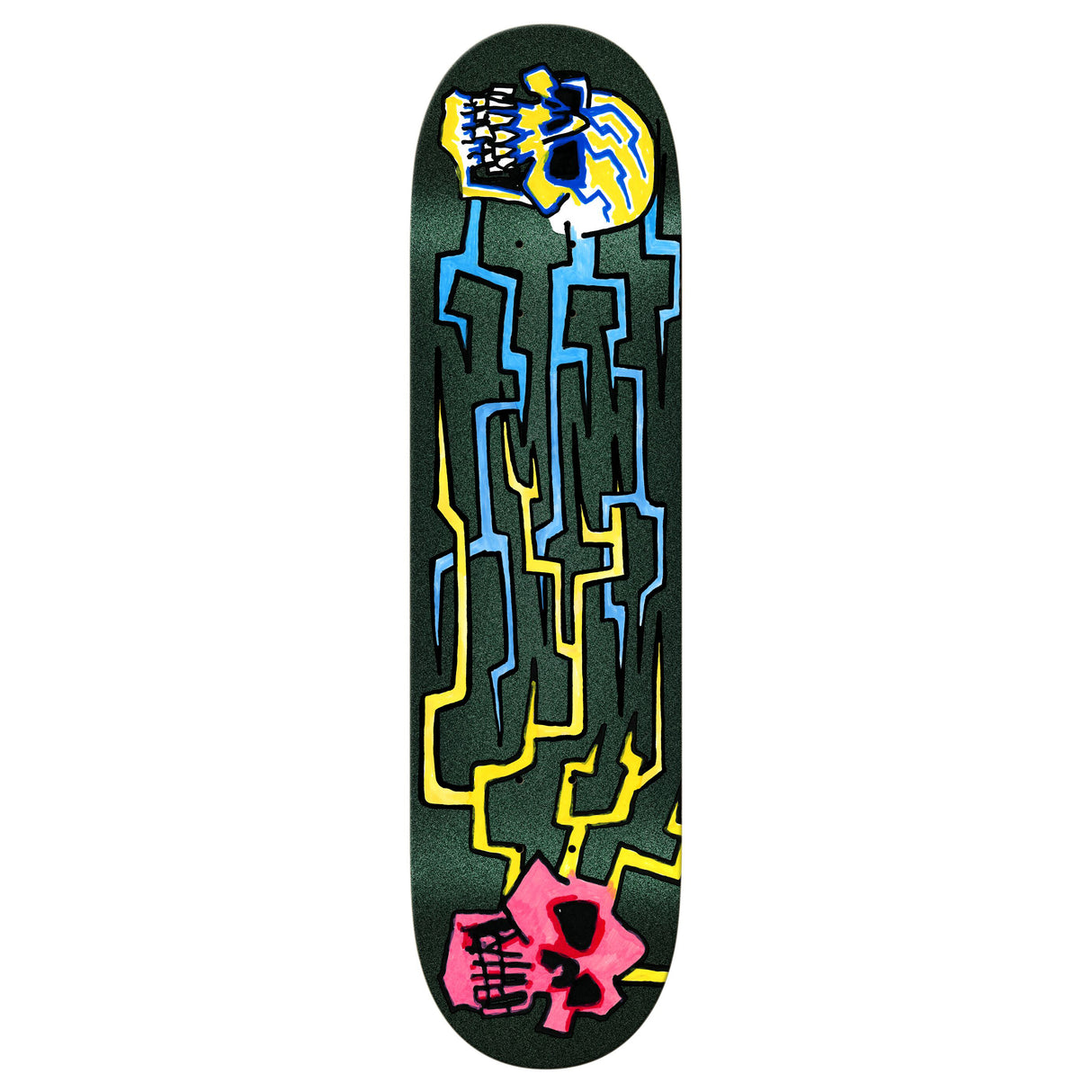 Krooked Worrest Skulls And Bolts - 8.3" Twin Tail Slick Skateboard Deck