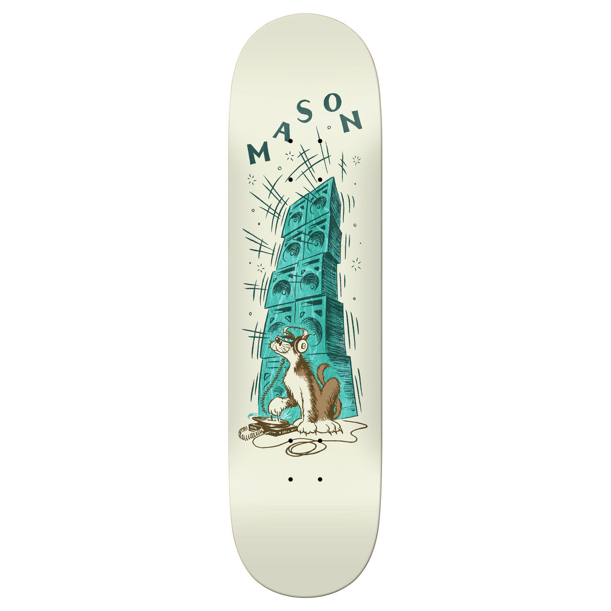 Real Mason Record Scratch - 8.28" Cream Skateboard Deck