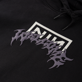 Welcome NIN Eraser Puff Print Black Hooded Sweatshirt