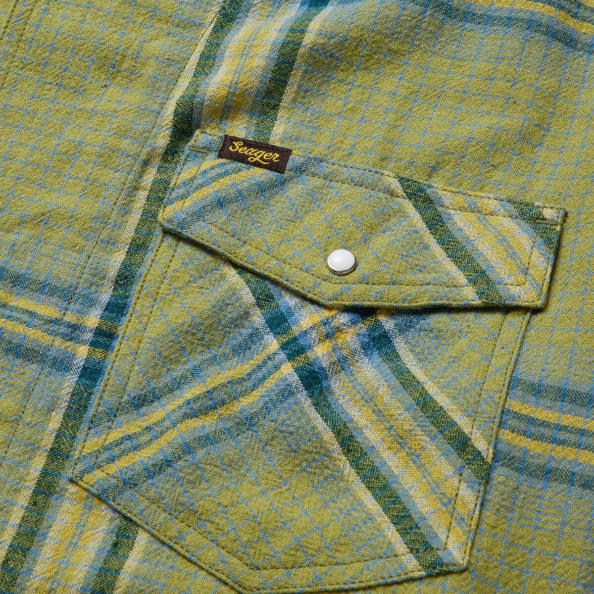 Seager Whippersnapper Moss Grid Plaid S/s Button Up Shirt