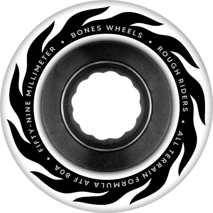 Bones ATF Rough Riders Eternal Flame 80a 59mm White Cruiser Wheels