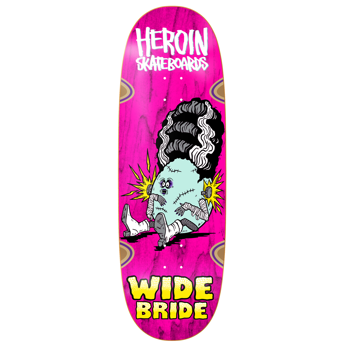 Heroin Wide Bride 10.4" Egg Shaped Assorted Stain Skateboard Deck