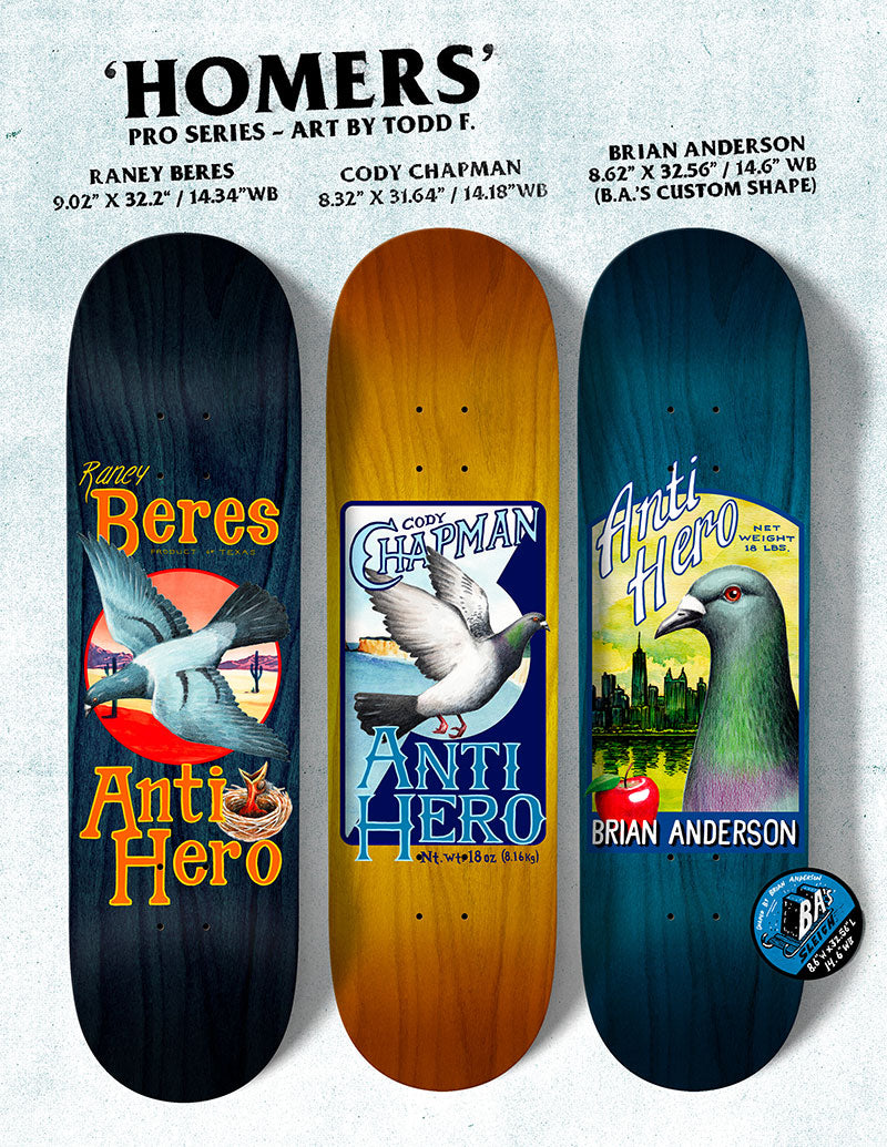 Anti-Hero Brian Anderson Homers 8.62" Skateboard Deck