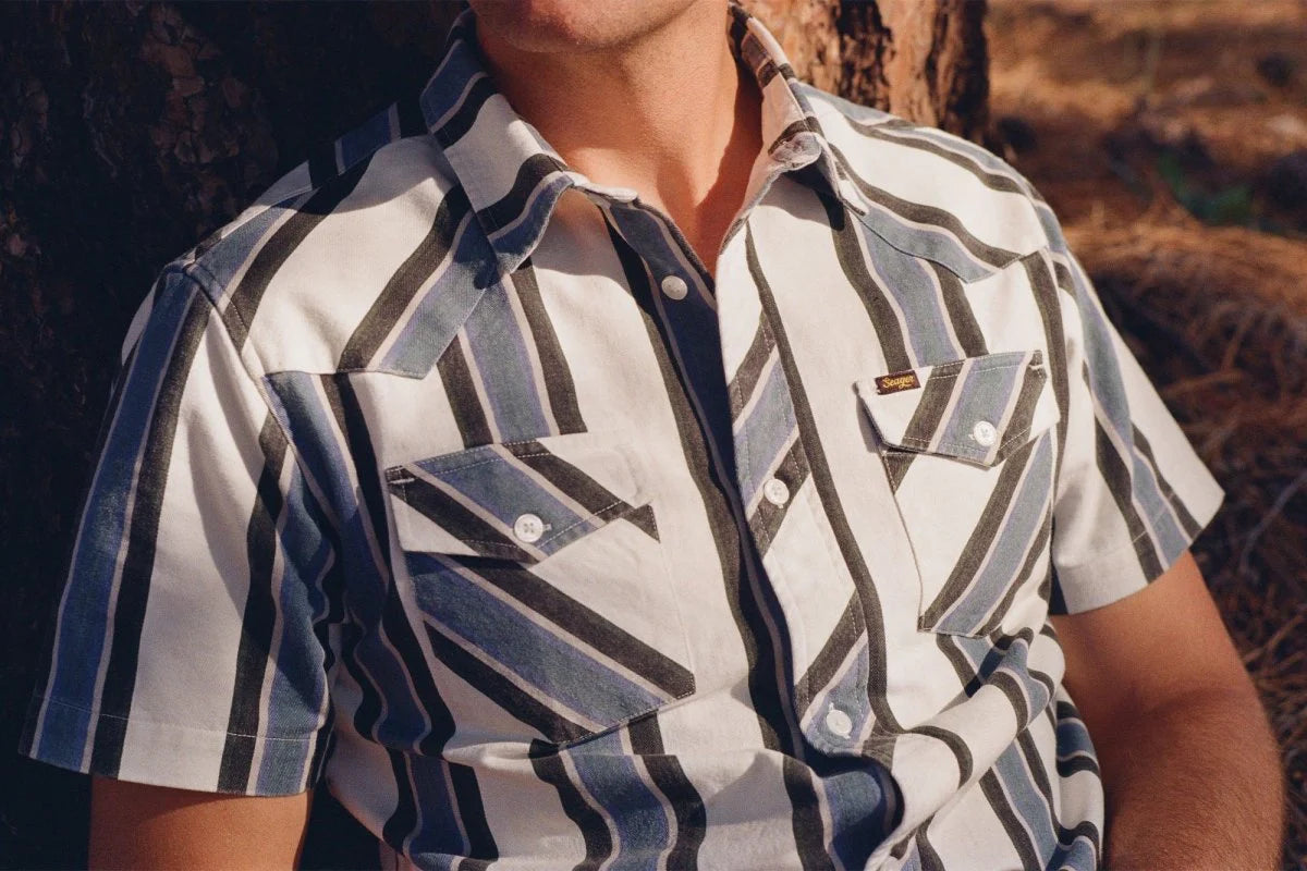 Seager Amarillo Western Stripe S/s Button Up Shirt