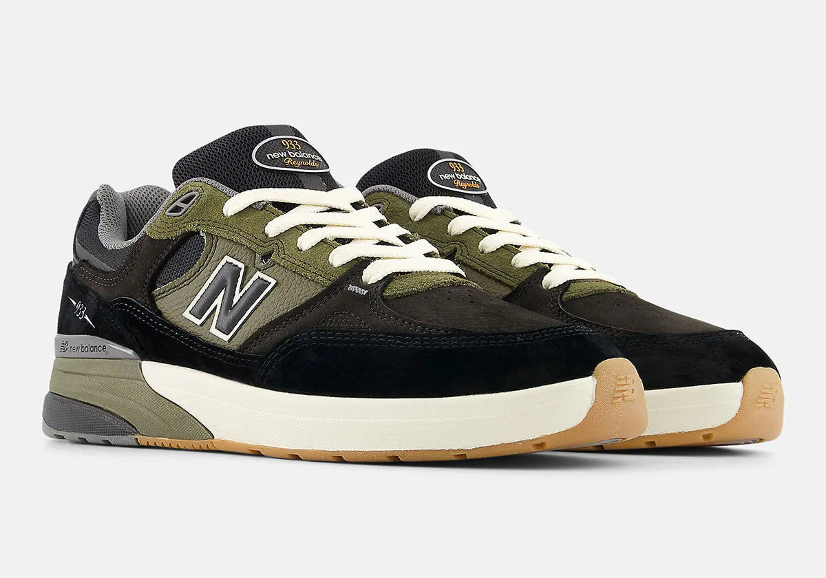 New Balance Numeric 933 Andrew Reynolds Black/Olive Shoes (NM933BST)