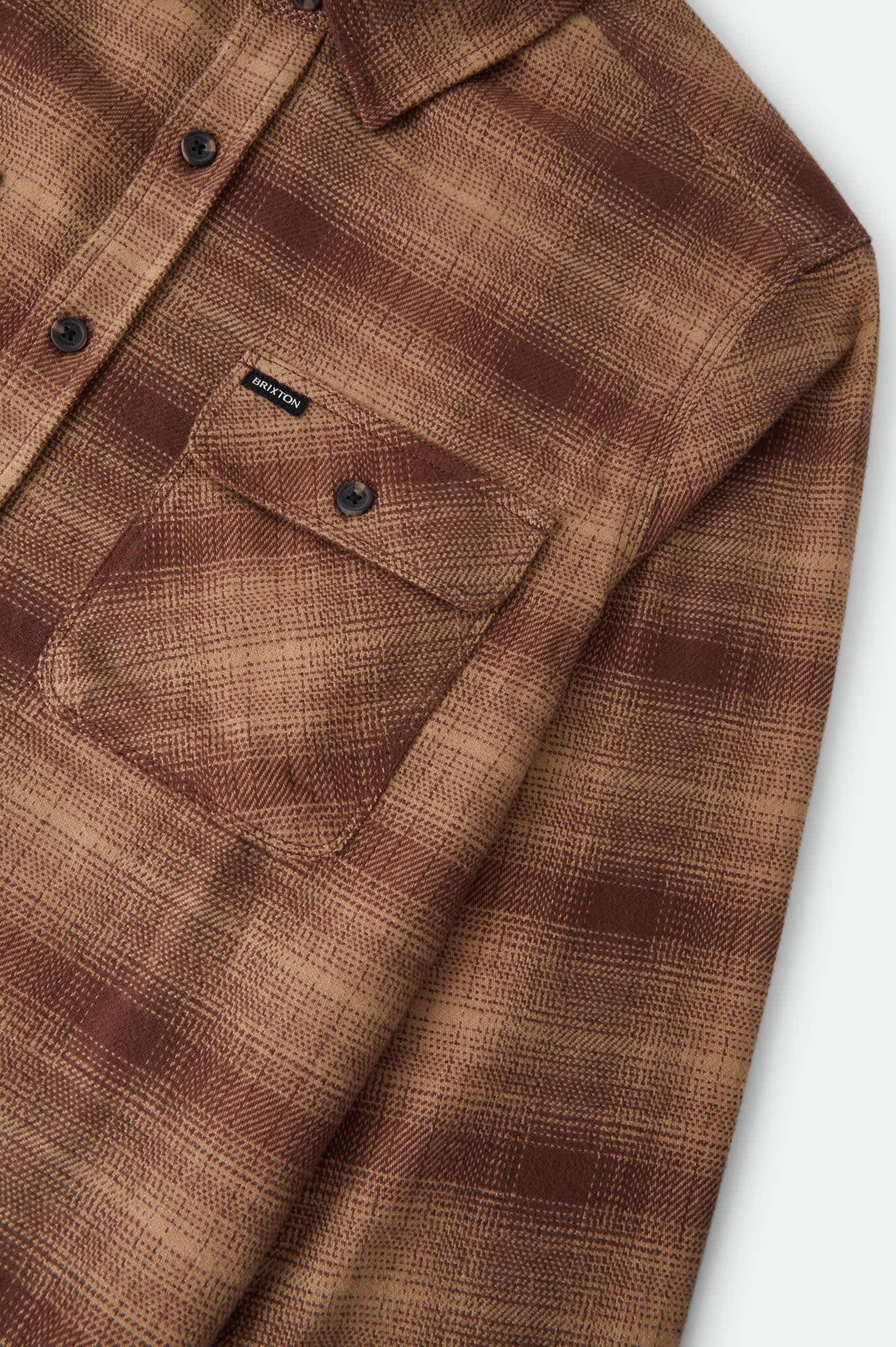 Brixton Bowery Chocolate Khaki L/s Flannel Shirt