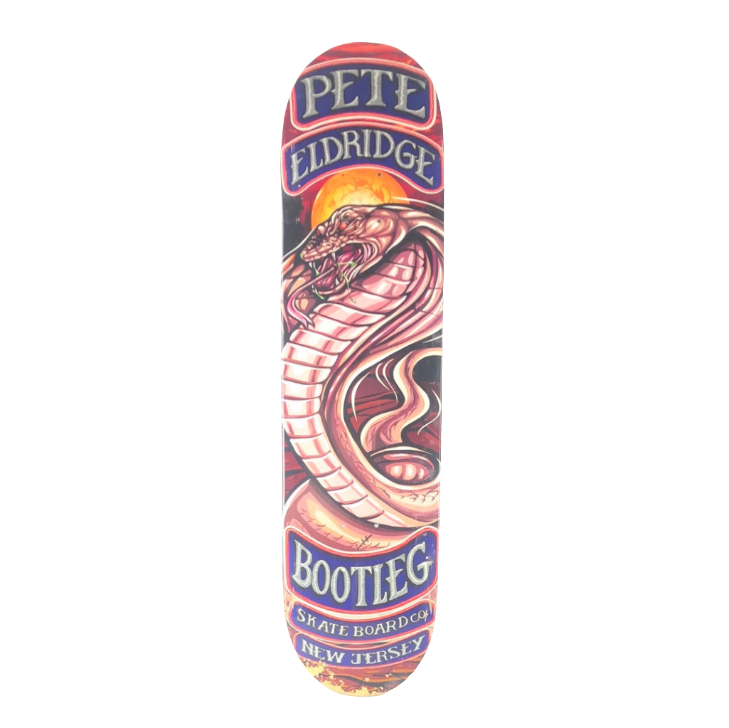 Bootleg Pete Eldridge NJ Cobra Red Blue 7.625" Skateboard Deck