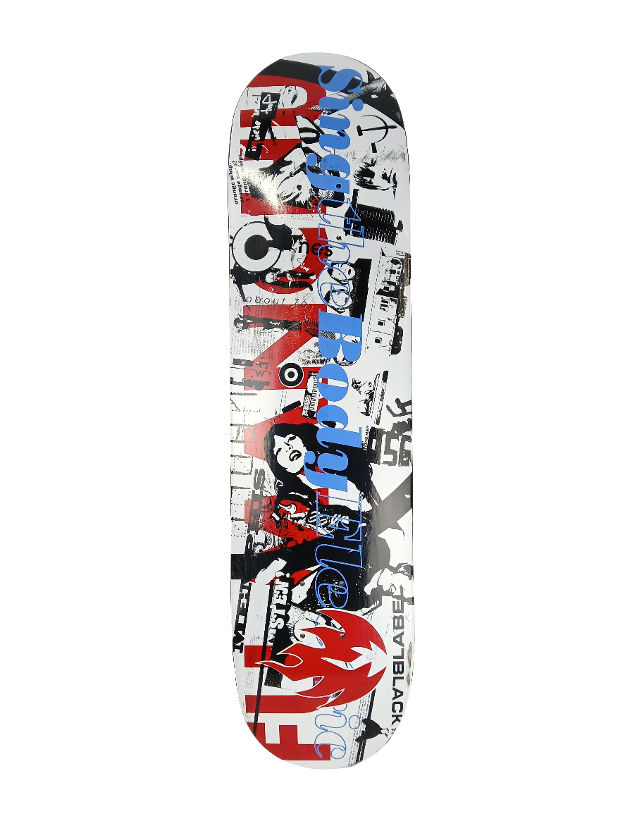 Black Label Sing The Body Electric Black White Red 7.75" Vintage NOS Deck