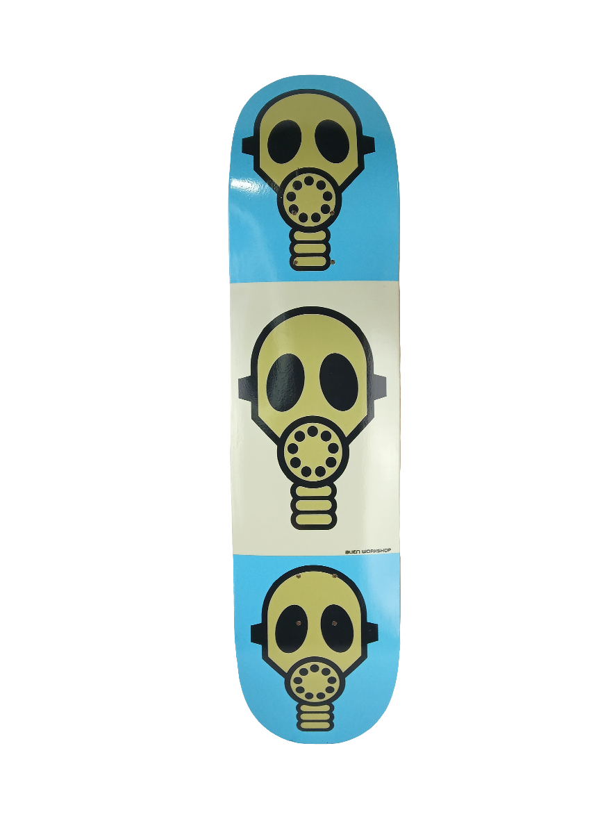 Alien Workshop Team Gas Mask White/Blue 7.75" Original Vintage NOS Deck 1995
