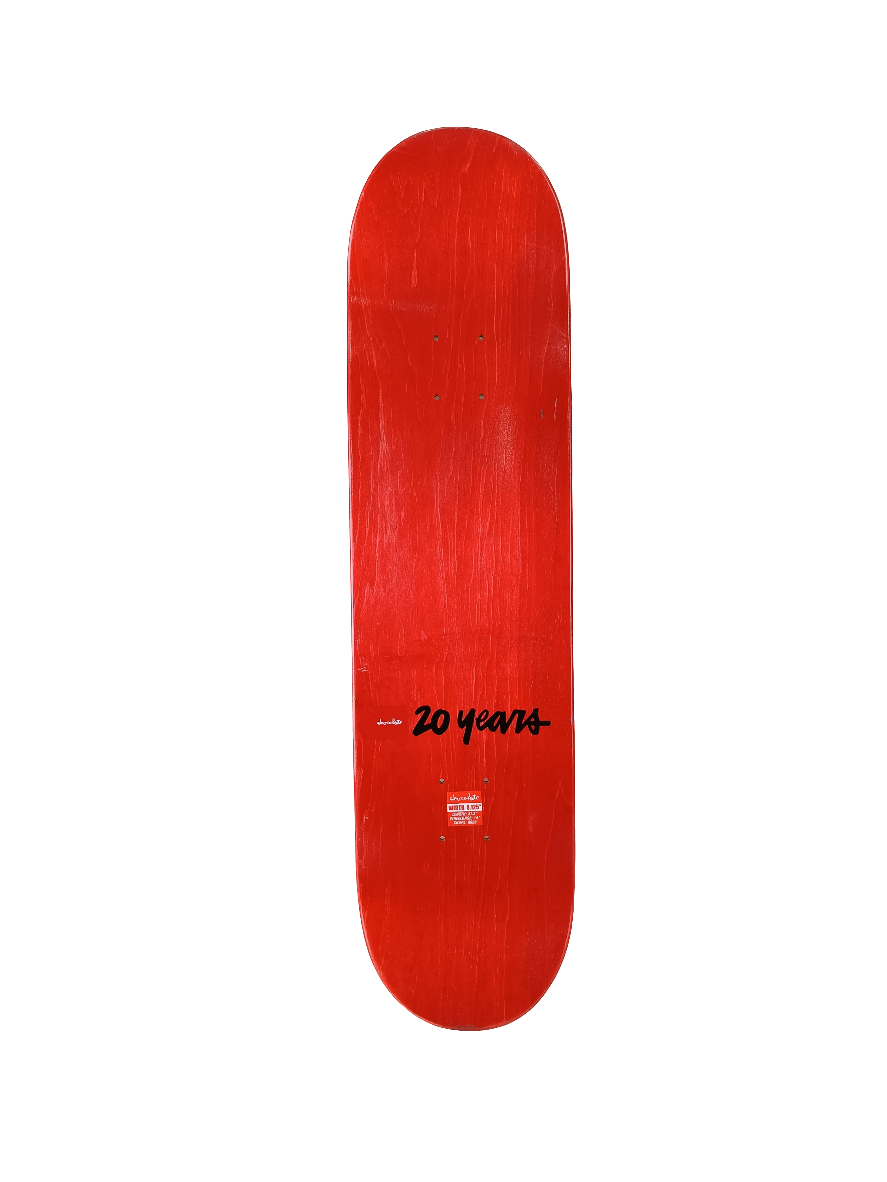Chocolate Marc Johnson 20 Years Rider Patch back 40 Caffeine Cobras Multi Size 8.125" Vintage NOS Deck