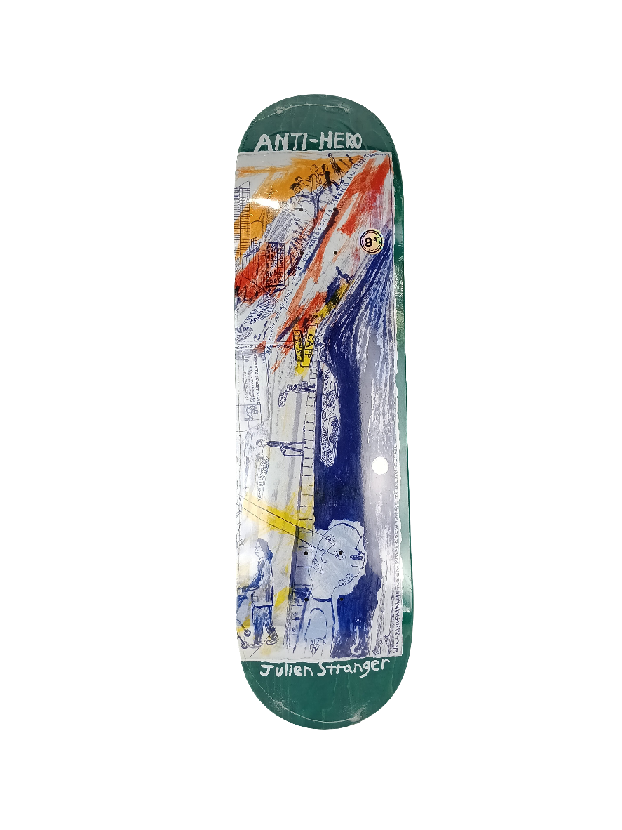 Anti-Hero Julien Stranger SF Then & Now Blue Woodgrain Multi Size 8.5 Vintage NOS Deck