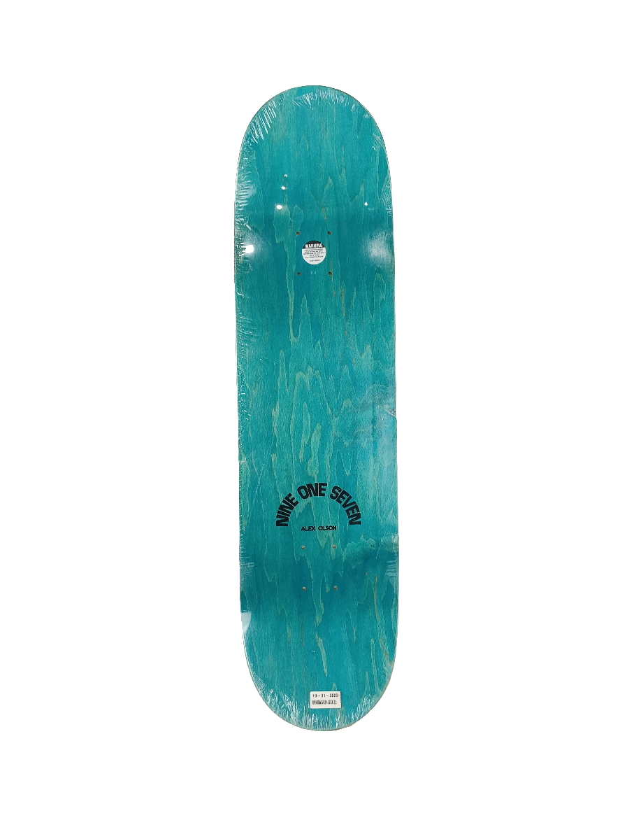 917 Nine One Seven Team Graphic Green Rainbow Slick Bottom Size 8.5 Skateboard Deck