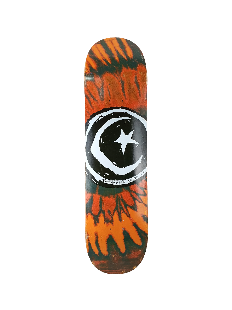 Toy Machine X Foundation Sun & Moon Tye Dye Black White Size 8.5" Vintage NOS Deck