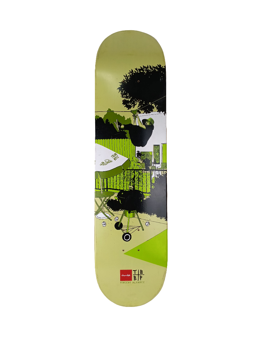 Chocolate Vincent Alvarez Trunk Mansion TBBP Olive Green White Size 8.125 Vintage NOS Deck
