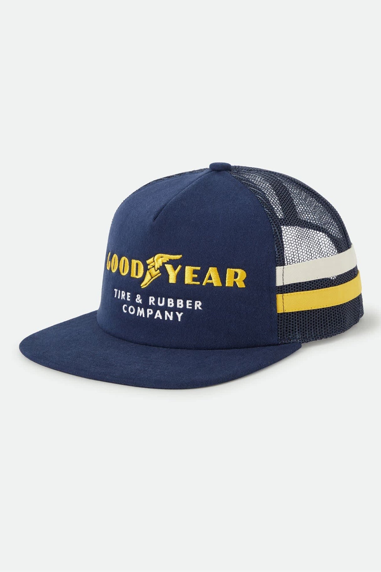 Brixton Goodyear Service Mp Navy Trucker Snapback Hat