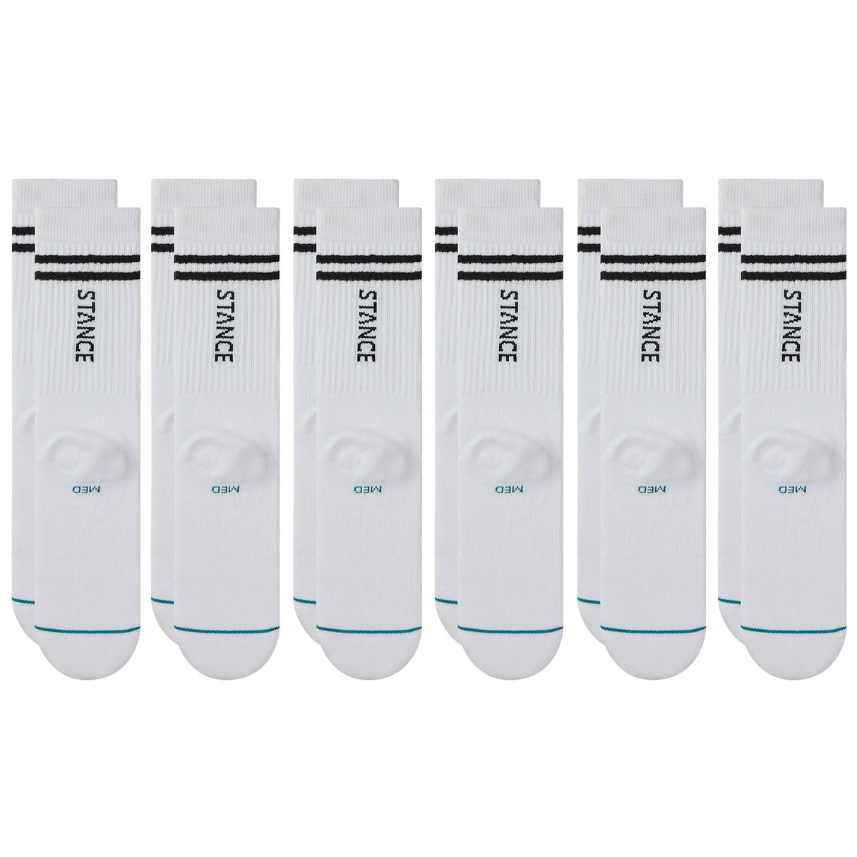 Stance Core 6 Pack Crew White Socks