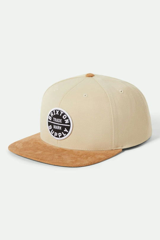 Brixton Oath III Sand Light Brown Corduroy Snapback Hat