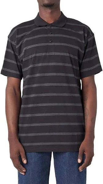 Dickies Skateboarding Striped Black Polo Shirt