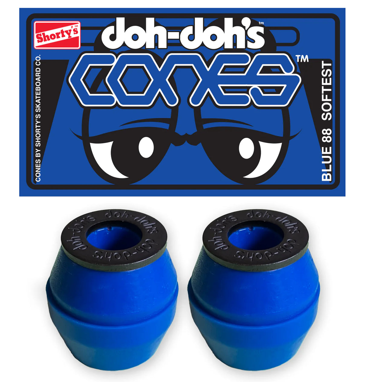 Shorty's Doh Doh Cones Blue 88 Soft Bushings