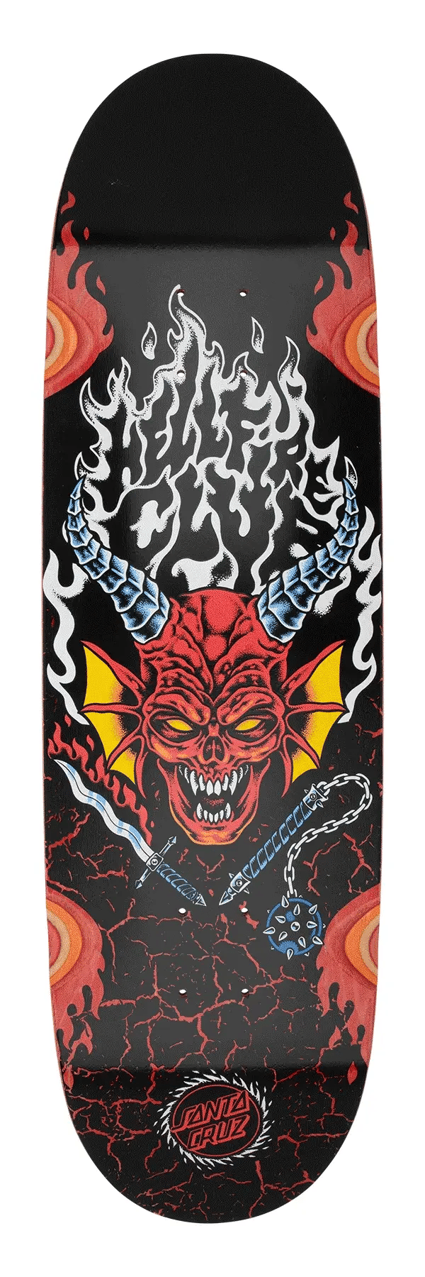 Santa Cruz Stranger Things Hellfire Club Flames 9" Skateboard Deck