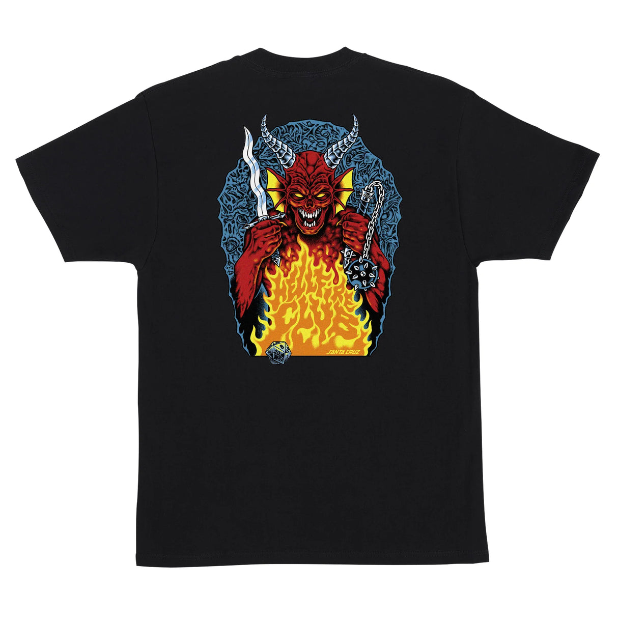 Santa Cruz Stranger Things Hellfire Pit Black Heavyweight S/s Shirt