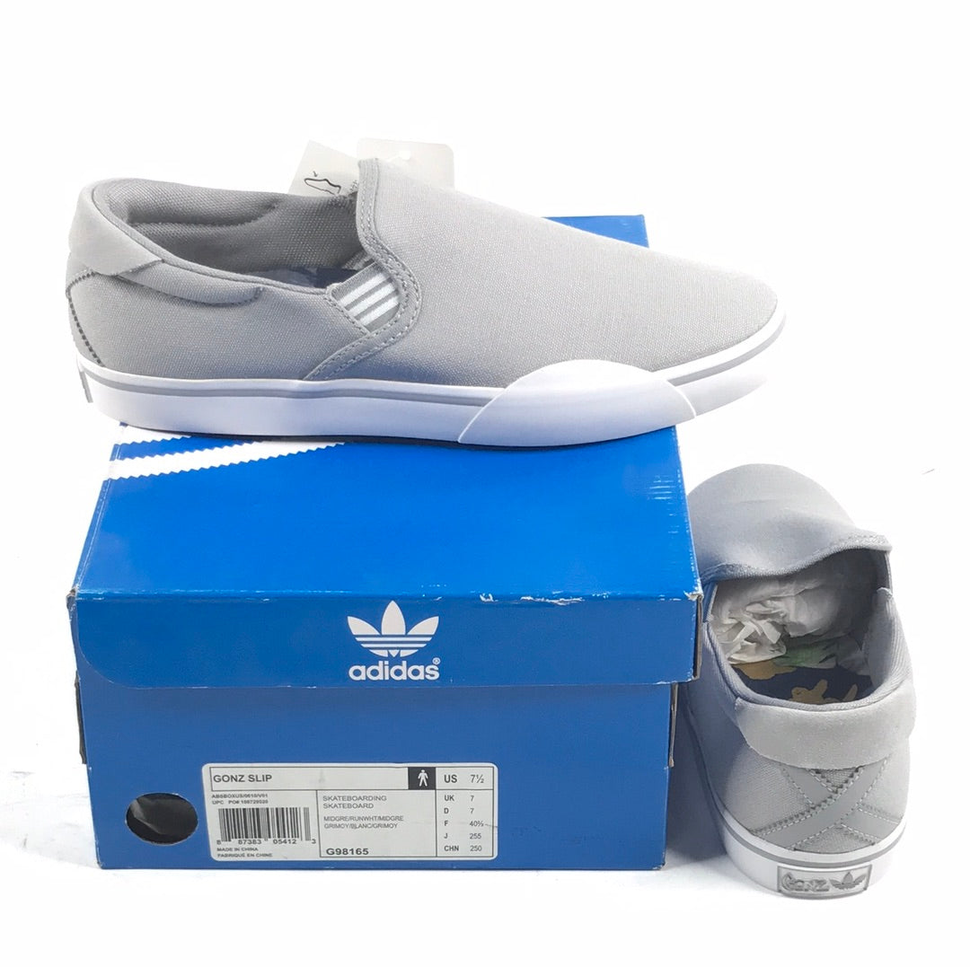 Adidas Skate Gonz Slip MIDGRE/RUNWHT/MIDGRE G98165 US Mens Size 7.5