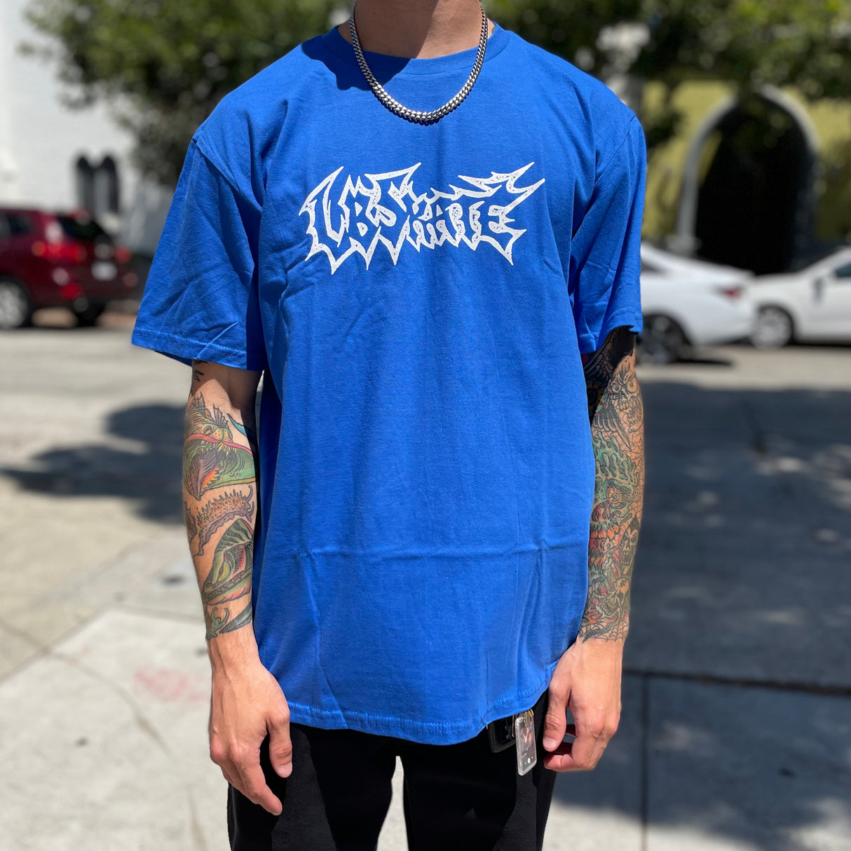 Long Beach Skate Co Speed Blue/White S/s Shirt