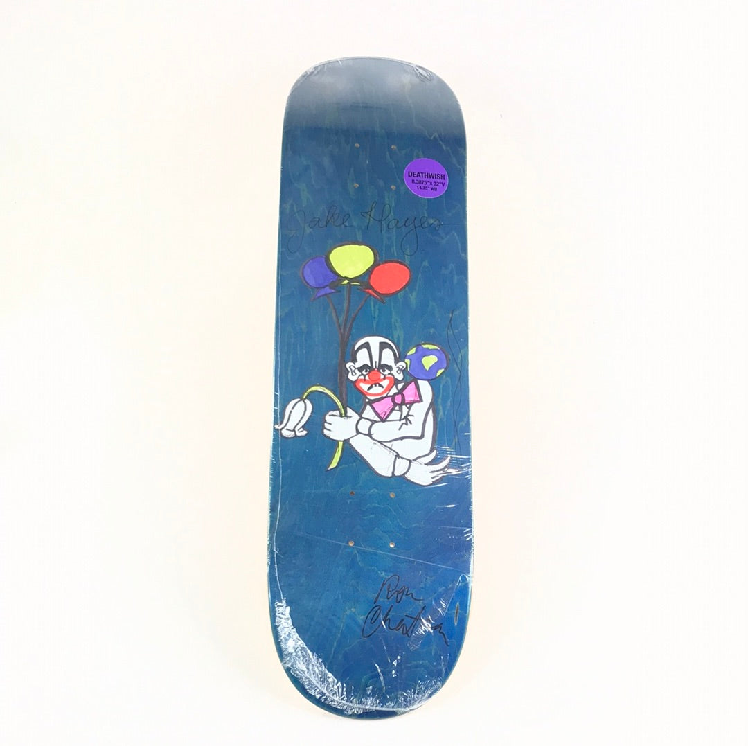 Deathwish Jake Hayes clown Blue 8.38 Ron Chatman Signed Skateboard Deck