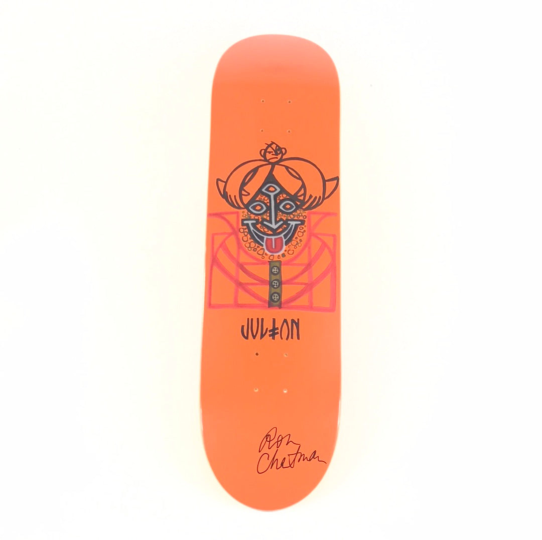 Deathwish Julian Davidson Smile Orange 8.25 Ron Chatman Signed Skateboard Deck
