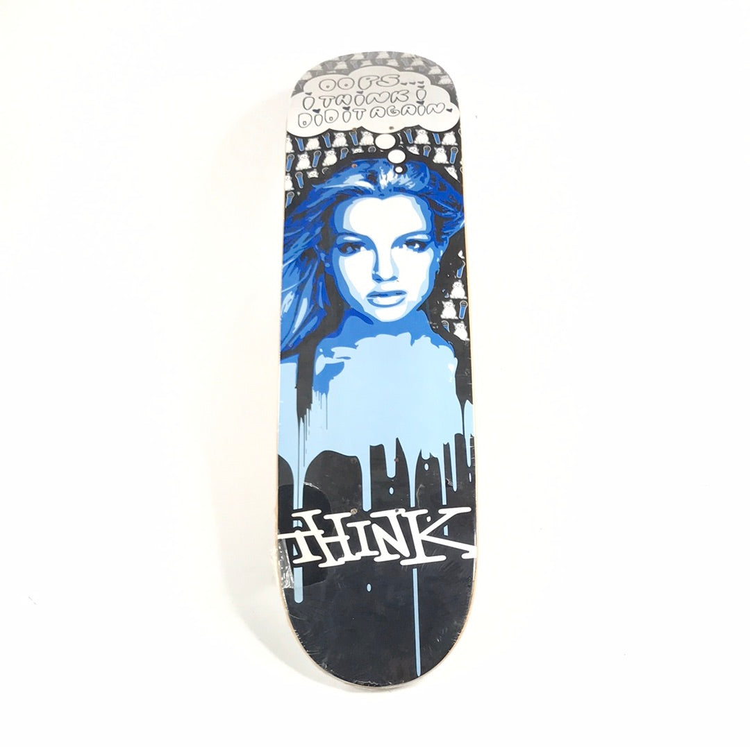 Think Britney Blue/White/Black 7.3" Skateboard Deck