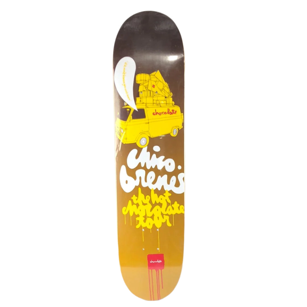Chocolate Chico Brenes Chocolate Tour Yellow/White/Brown 7.5'' Skateboard Deck 2004