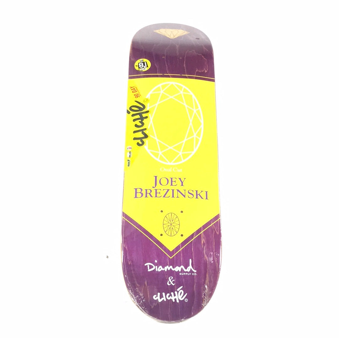 Cliché x Diamond Joey Brezinski Oval Cut Purple Size 8.1 Vintage NOS Deck