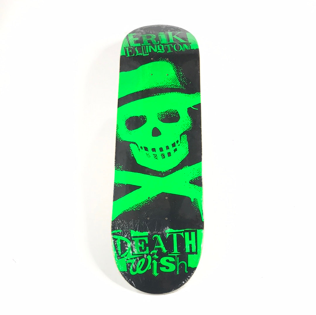 Deathwish Erik Ellington Skull & Crossbones Green/Black 8.5" Deck