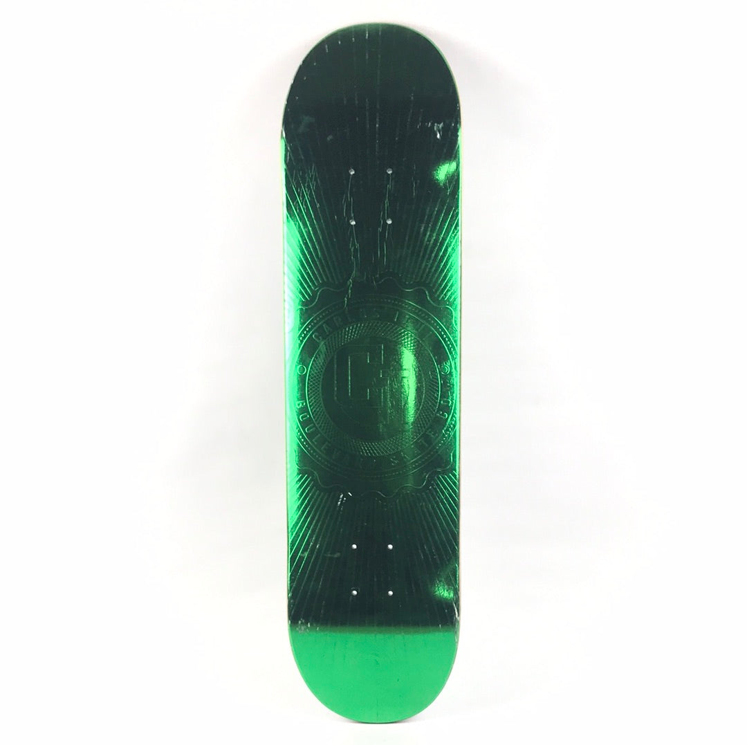 Boulevard Carlos Iqui Initials CI Foil Green Textured Slick Graphic Size 7.8" Vintage NOS Deck