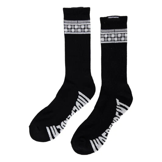 Independent Tile Span Crew 1 Pair Size 9-11 Black Charcoal Socks