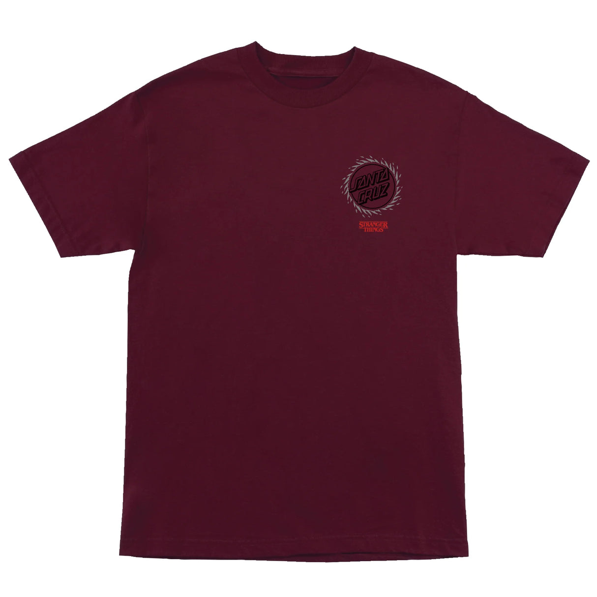 Santa Cruz Stranger Things Hellfire Pit Maroon Heavyweight S/s Shirt