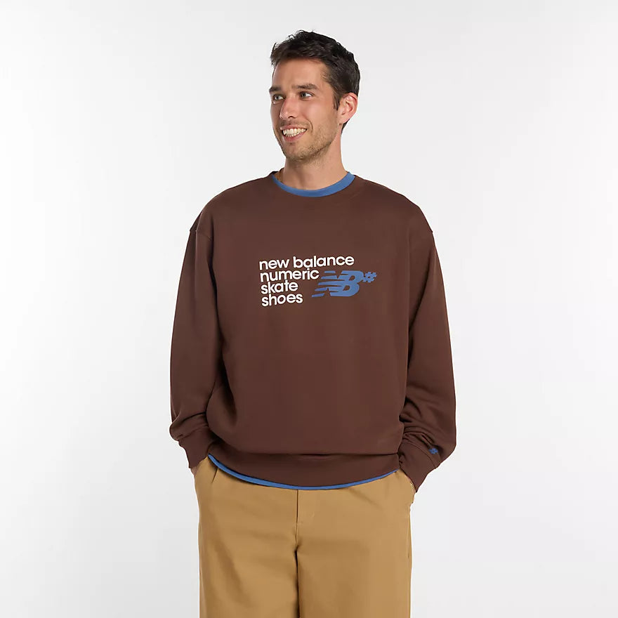 New Balance Numeric Logo Pumpernickel French Terry Crewneck Sweatshirt