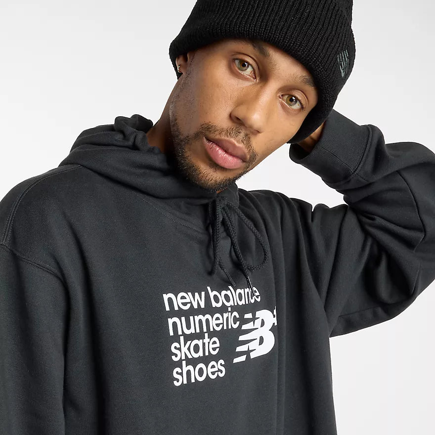 New Balance Numeric Logo Black French Terry Hooded Sweatshirt
