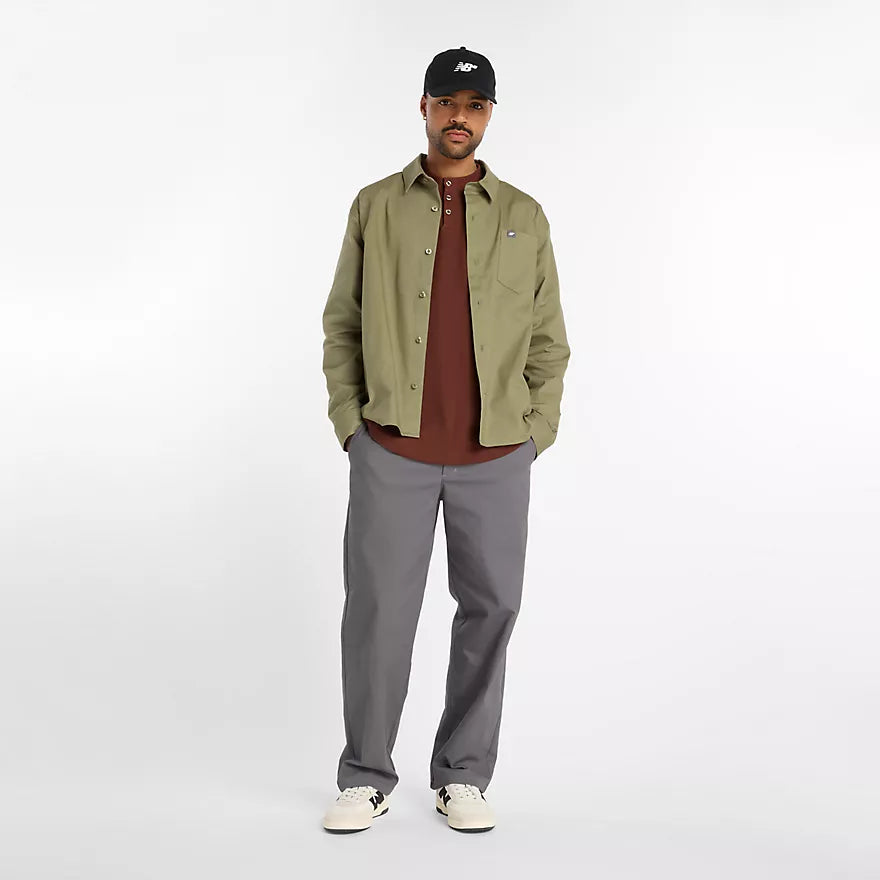 New Balance Numeric Rich Oak Waffle Knit L/s Henley