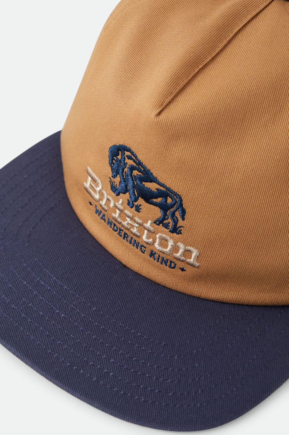 Brixton Drifter Netplus Brown Sugar Navy Snapback Hat