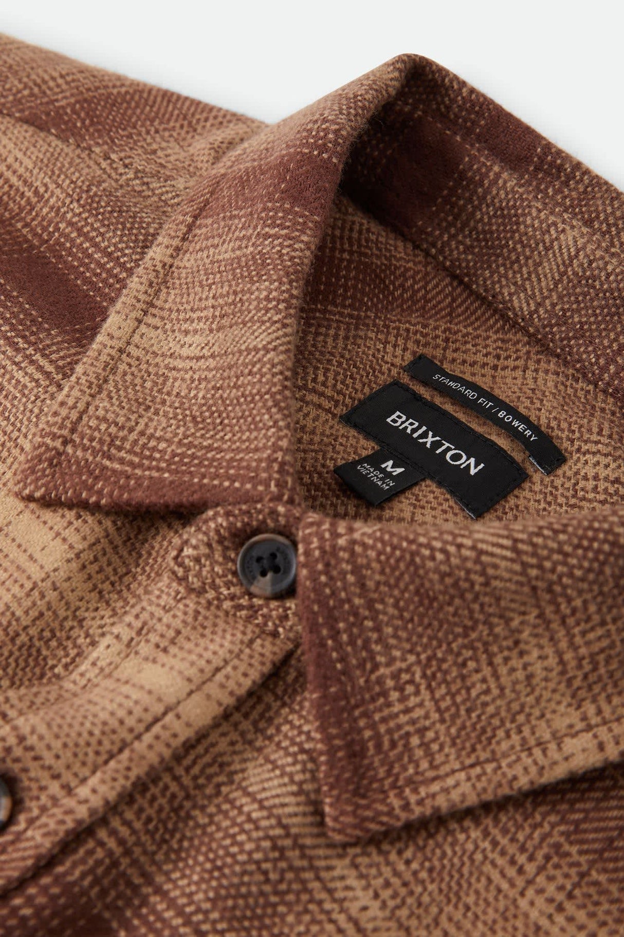 Brixton Bowery Chocolate Khaki L/s Flannel Shirt