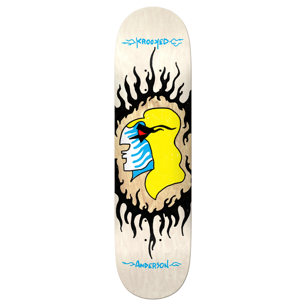 Krooked Manderson Pink Flame 8.38" Skateboard Deck