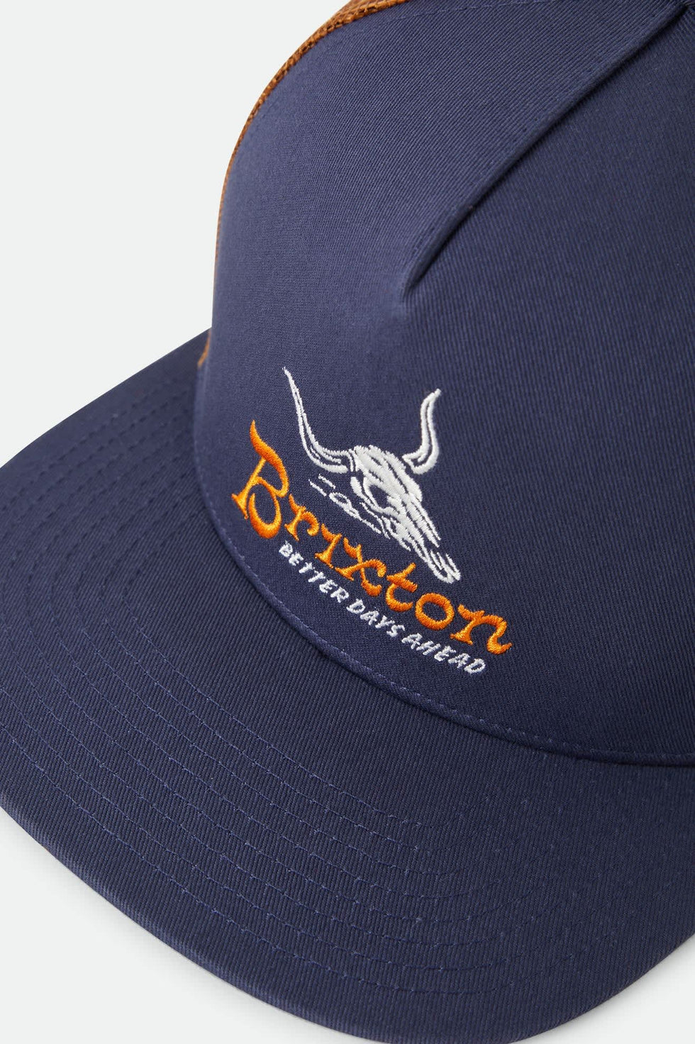 Brixton Barren Netplus Navy Brown Sugar Snapback Hat