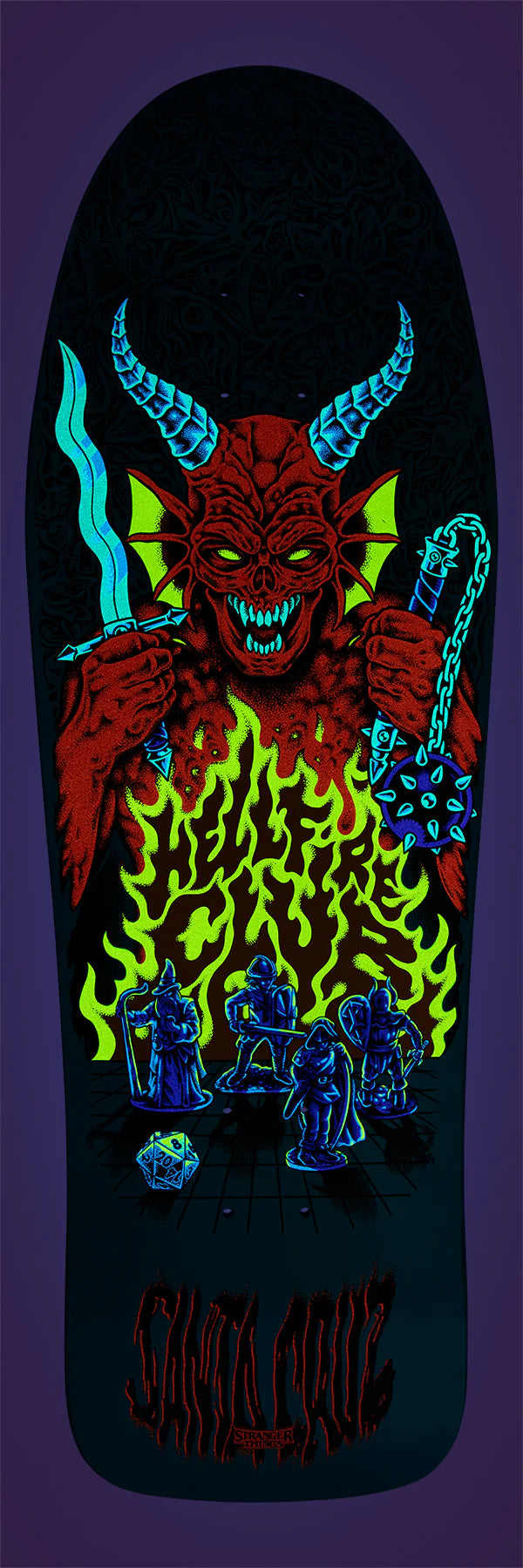 Santa Cruz Stranger Things Knox Hellfire Pit 10.07" x 31.27" Skateboard Deck