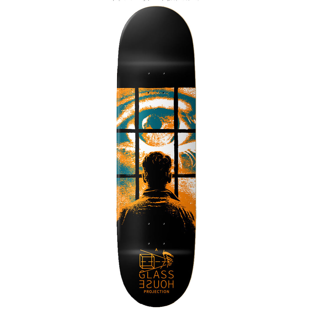 Glass House Eye Witness Black/Orange 8.5" Skateboard Deck