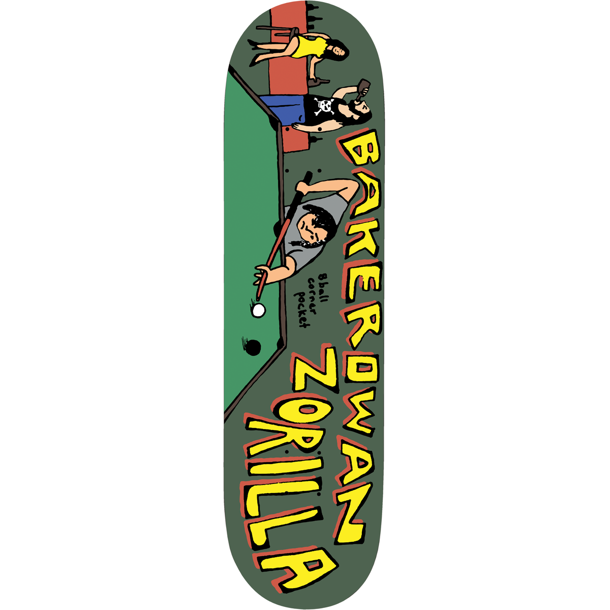Baker Rowan Zorilla 8 Ball Corner Pocket 8.5" Skateboard Deck
