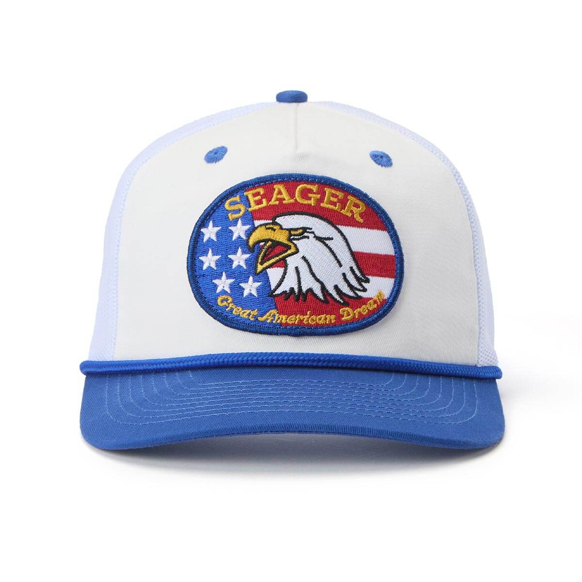 Seager Great American Dream White/Navy Trucker Snapback Hat