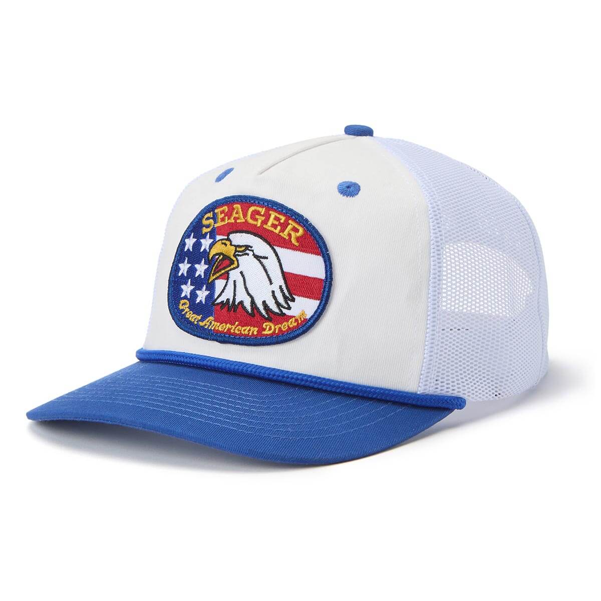 Seager Great American Dream White/Navy Trucker Snapback Hat